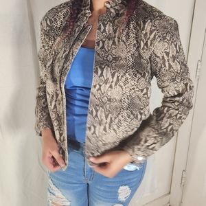Love,Fire Pyton Twill Bomber Jacket